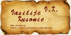 Vasilije Kusonić vizit kartica